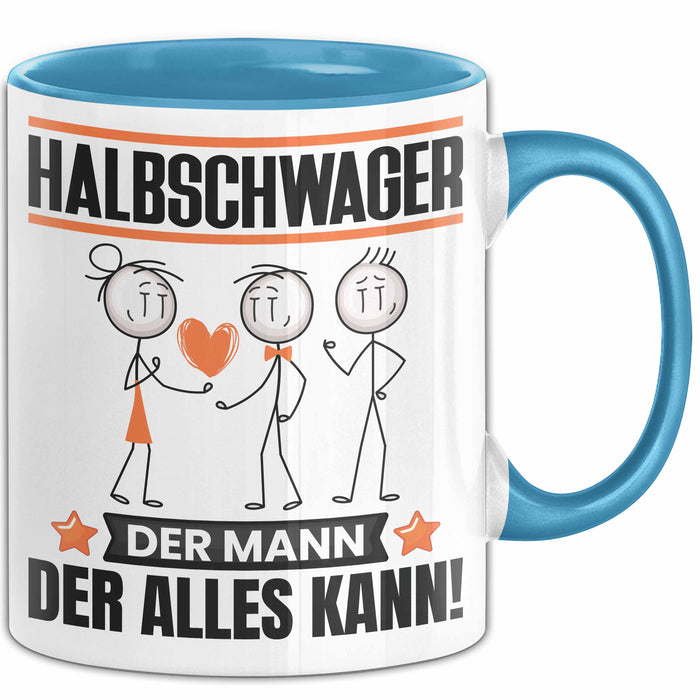 Halbschwager Tasse Geschenk für Halbschwager Der Mann Der Alles Kann Geschenkidee zum Geburtstag Blau Trendation