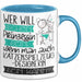 Katzenspielzeug-Designerin Tasse Geschenk Spruch Wer Will Schon Prinzessin Sein Wenn Man Auch Katzenspielzeug-Designerin Sein Kann Blau Trendation