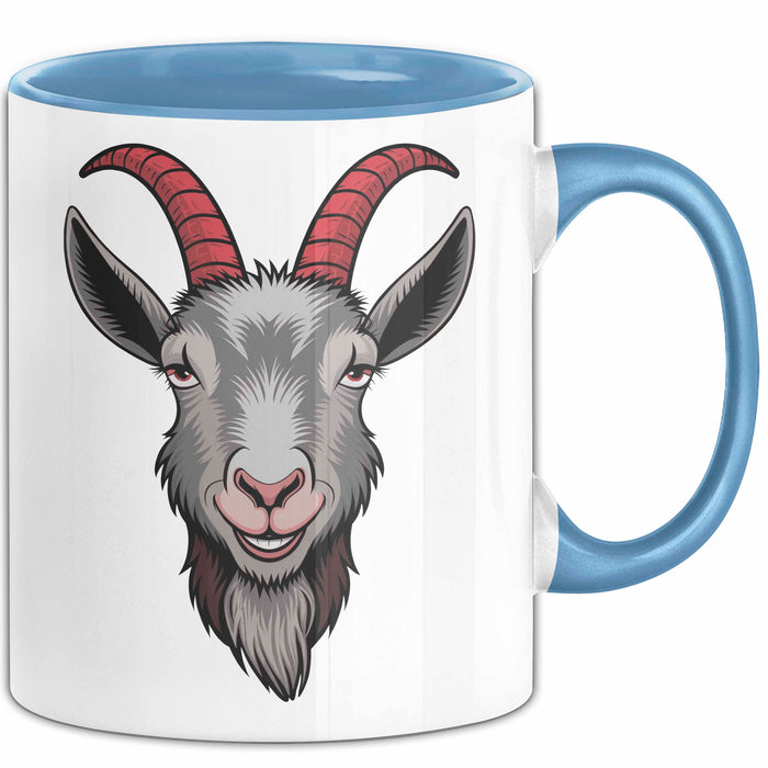 Ziegenliebhaber Tasse Geschenkidee Stalltier Enthusiast Geschenkidee Lustig Blau Trendation