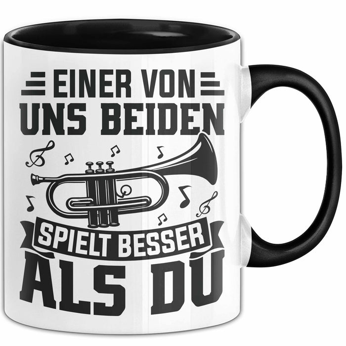 Posauntist Tasse Geschenk Trompete Posaune Einer Von Uns Beiden Spielt Besser Als Du Geschenkidee Trendation