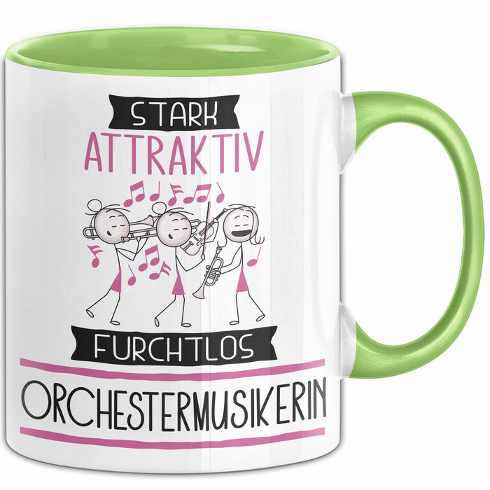 Orchestermusikerin Tasse Geschenk Becher Stark Attraktiv Furchtlos Orchestermusikerin Lustige Geschenkidee Grün Trendation