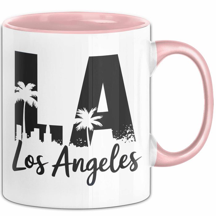 Los Angeles LA Kalifornien USA Tasse Geschenk Lustige Geschenkidee Spruch Rosa Trendation