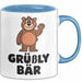 Bär Tierliebhaber Tasse Geschenk Lustige Geschenkidee Spruch Grüßly Bär Blau Trendation