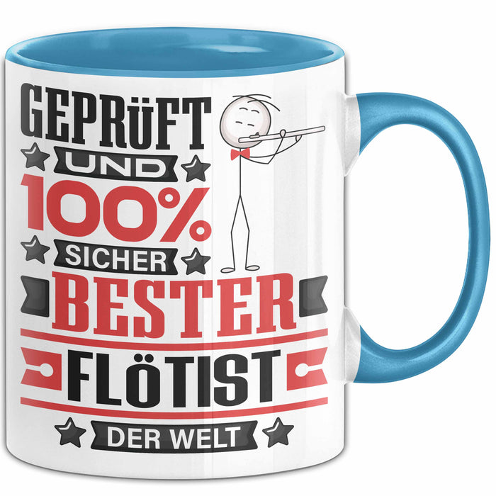 Flötist Geschenk Lustiger Spruch für Flötist Geschenkidee Bester Flötist Der Welt Blau Trendation