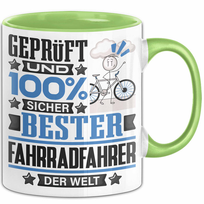 Fahrradfahrer Geschenk Lustiger Spruch für Fahrradfahrer Geschenkidee Bester Fahrradfahrer Der Welt Grün Trendation