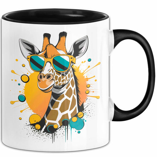 Giraffe Mit Sonnenbrille Tasse Geschenk Lustige Geschenkidee Spruch Schwarz Trendation