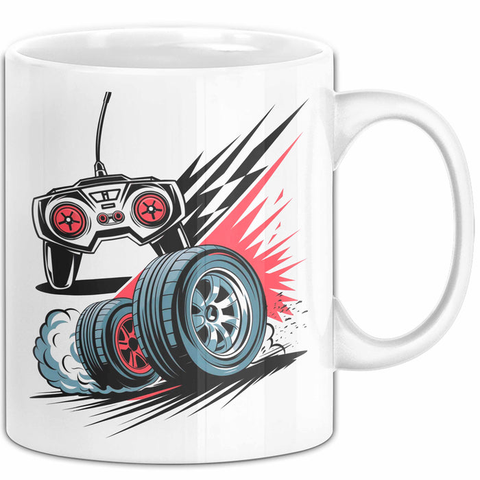 RC Car Fahrer Tasse Geschenkidee Fernsteuerungsauto Fan Geschenkidee Lustig Weiß Trendation