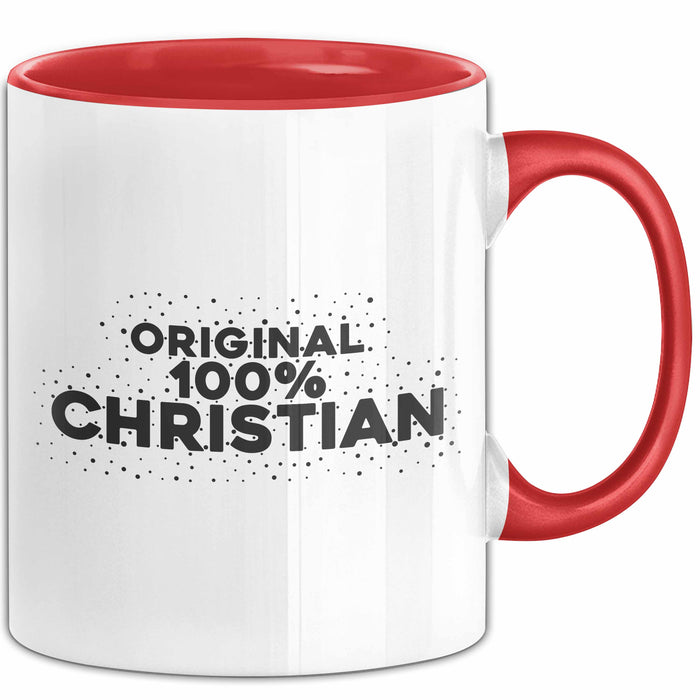Christian Tasse Original 100% Christian Geschenk Rot Trendation
