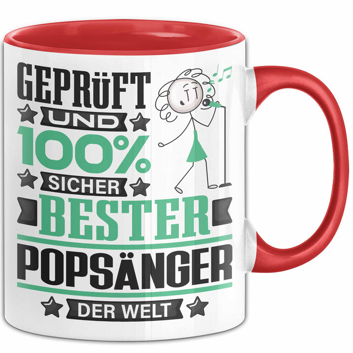 Popsänger Geschenk Lustiger Spruch für Popsänger Geschenkidee Bester Popsänger Der Welt Rot Trendation
