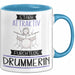 Drummerin Tasse Geschenk Becher Stark Attraktiv Furchtlos Drummerin Lustige Geschenkidee Blau Trendation