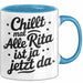 Rita Tasse Geschenk Chillt Mal Alle Rita Ist Ja Jetzt Da Geschenkidee Becher mit Name Blau Trendation