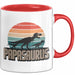 Papa Vatertag Tasse Becher Geschenk Lustige Geschenkidee Spruch Papasaurus Dinosaurier Rot Trendation