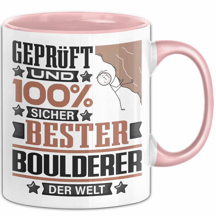 Boulderer Geschenk Lustiger Spruch für Boulderer Geschenkidee Bester Boulderer Der Welt Rosa Trendation