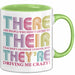 Englischlehrer Unterricht Tasse Geschenk Lustige Geschenkidee Spruch There Their They’Re Grün Trendation