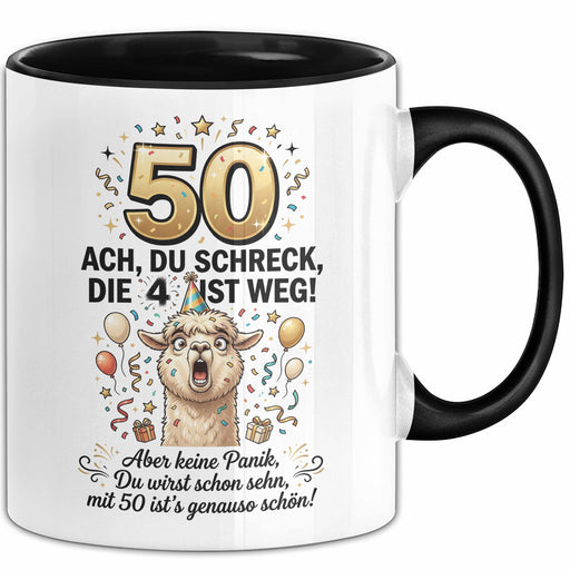 50 Geburtstag Tasse Geschenk Ach Du Schreck Die 4 Ist Weg Geschenkidee Geburtstag 50-Jaehrigen Trendation