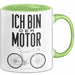 Radfahrer Fahrrad Tasse Geschenk Lustige Geschenkidee Spruch Ich Bin der Motor Grün Trendation