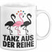 Flamingo Tier Tasse Geschenk Lustige Geschenkidee Spruch Tanz Aus Der Reihe Weiß Trendation