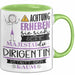 Dirigentin Tasse Geschenk Lustiger Spruch Bitte Erheben Sie Sich Seine Majestät Die Dirigentin Betritt Den Raum Grün Trendation