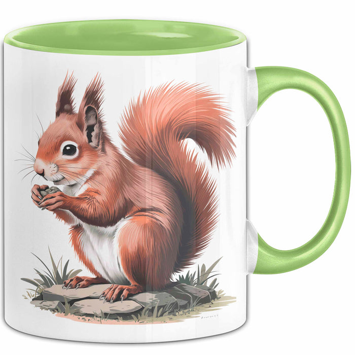 Eichhörnchen Tierliebhaber Tasse Geschenk Lustige Geschenkidee Spruch Grün Trendation