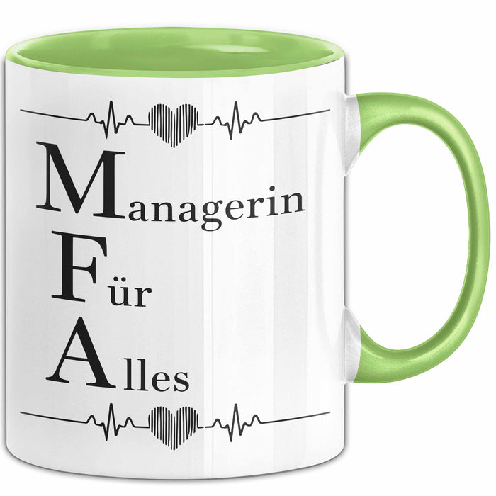 Medizinischer Assistent Arzt Tasse Geschenk Lustige Geschenkidee Spruch Managerin Für Alles Grün Trendation