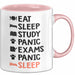 Medizinstudent Arzt Tasse Geschenk Lustige Geschenkidee Spruch Essen Schlafen Lernen Panik Prüfungen Panik Schlafen Rosa Trendation
