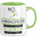 Handballspielerin Weil Es Keinen Schöneren Beruf Gibt Tasse Geschenk für Eine Handballspielerin Lustig Grün Trendation