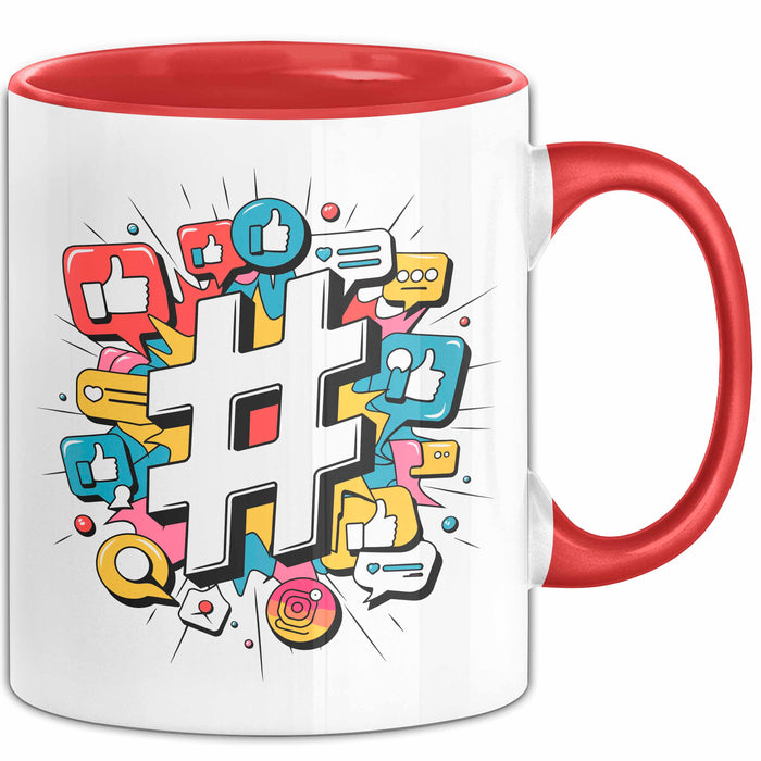 Social Media Manager Tasse Geschenkidee digitale Vermarkter Rot Trendation