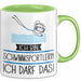 Geschenk für Schwimmsportlerin Tasse Lustige Geschenkidee Geburtstag Ich Bin Schwimmsportlerin Ich Darf Das Grün Trendation