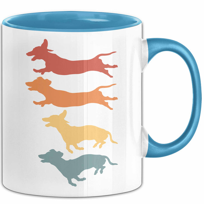 Hunde Tasse Geschenk Hunde Silhouetten Tierliebhaber Spruch Blau Trendation