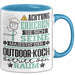 Outdoor-Koch Geschenk Tasse Lustiger Spruch Erheben Sie Sich Der Outdoor-Koch Betritt den Raum Blau Trendation