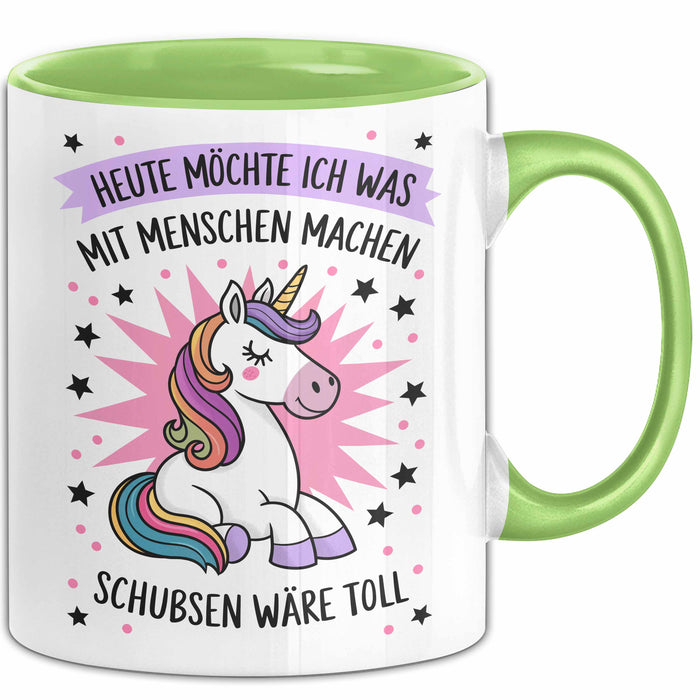 Sarkasmus Sarkastisch Tasse Geschenk Lustige Geschenkidee Spruch Heute Möchte Ich Was Mit Menschen Machen Grün Trendation