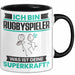 Rugbyspieler Tasse Geschenk für Rugbyspieler Geburtstag Lustiger Spruch Kaffee-Becher Was Ist Deine Superkraft Schwarz Trendation