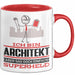 Architekt Geschenk Tasse Ich Bin Architekt Aber Sag Doch Einfach Superheld Lustige Geschenkdiee für Architekt Kaffee-Becher Rot Trendation