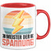 Elektriker Tasse Geschenk Meister Der Spannung Elektro-Meister Geschenkidee Becher Rot Trendation