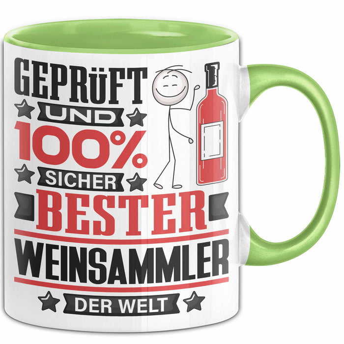Weinsammler Geschenk Lustiger Spruch für Weinsammler Geschenkidee Bester Weinsammler Der Welt Grün Trendation