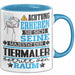 Tiermaler Geschenk Tasse Lustiger Spruch Erheben Sie Sich Der Tiermaler Betritt den Raum Blau Trendation