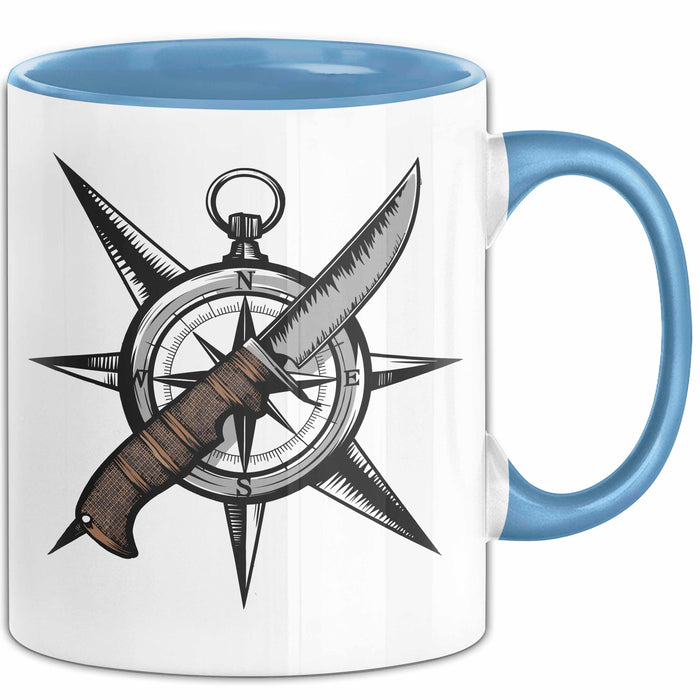 Survivalist Tasse Geschenkidee für Prepper und Outdoor Fans Blau Trendation