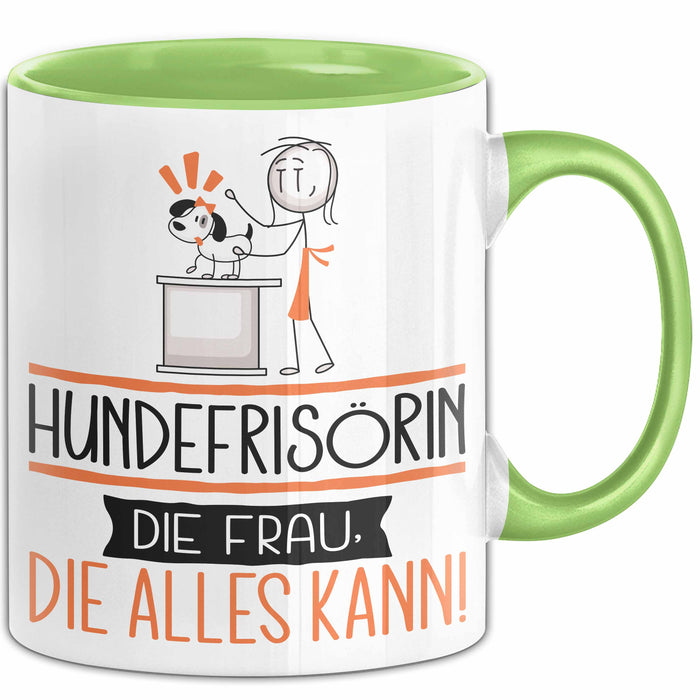 Hundefrisörin Geschenk Tasse Becher Die Frau Die Allen Kann Geschenkidee für eine Hundefrisörin Lustig Grün Trendation