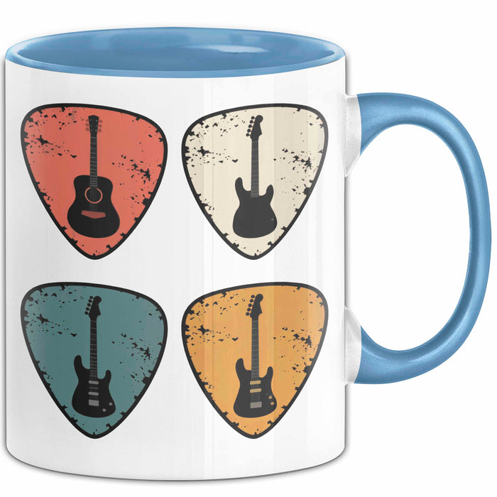 Gitarre Musikliebhaber Musiker Gitarrist Tasse Geschenk Lustige Geschenkidee Spruch Blau Trendation