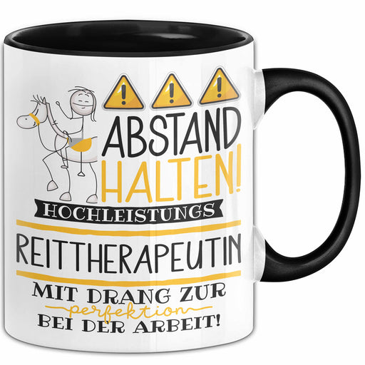 Reittherapeutin Tasse Geschenk Lustig Abstand Halten Hochleistungs-Reittherapeutin Mit Drang Zur Perfektion Bei Der Arbeit Trendation