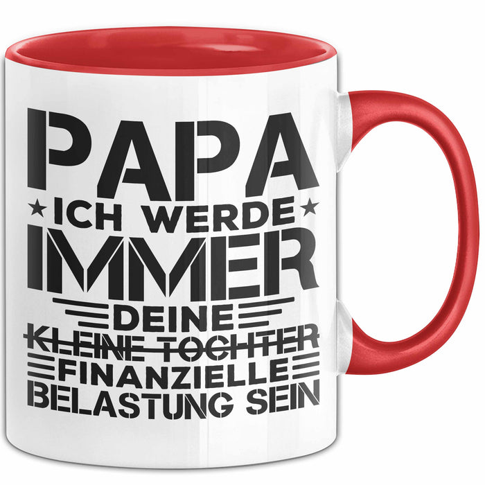 Papa Tasse Geschenk Ich Werde Immer Deine Kleine Tochter Sein Geschenkidee Rot Trendation