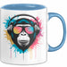 DJ Affe mit Sonnenbrille Tasse Becher Geschenk Lustige Geschenkidee Spruch Blau Trendation