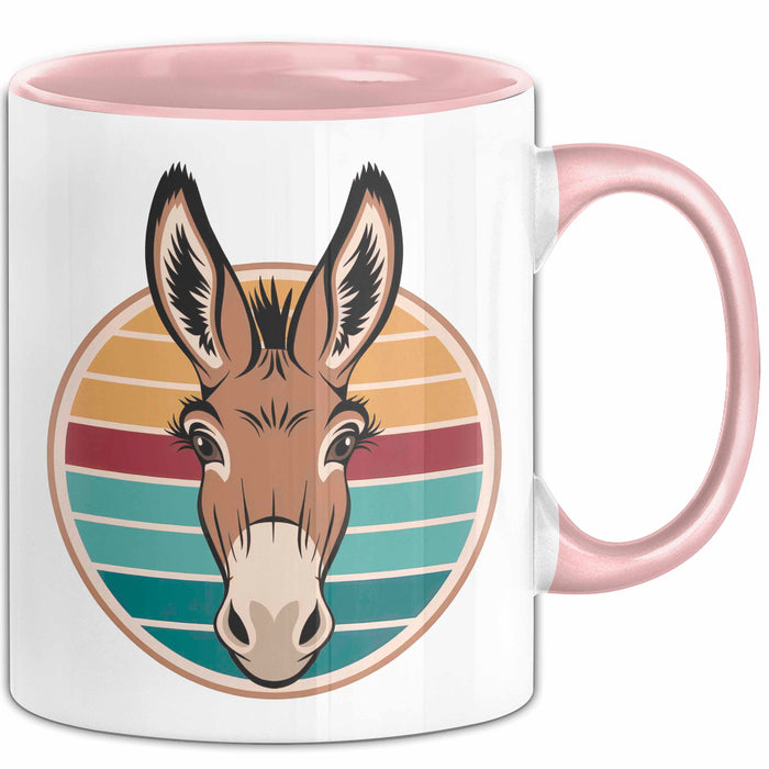 Retro Esel Tasse Geschenk Lustige Geschenkidee Spruch Rosa Trendation