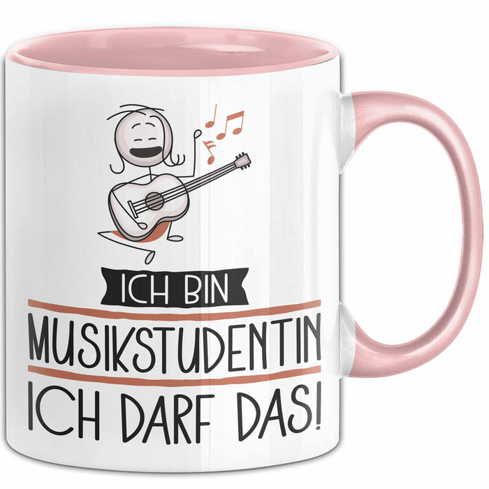 Geschenk für Musikstudentin Tasse Lustige Geschenkidee Geburtstag Ich Bin Musikstudentin Ich Darf Das Rosa Trendation