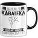 Karateka Tasse Geschenk für Karateka Geburtstag Lustiger Spruch Kaffee-Becher Was Ist Deine Superkraft Schwarz Trendation