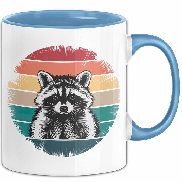 Waschbär Tierliebhaber Tasse Geschenk Lustige Geschenkidee Spruch Blau Trendation