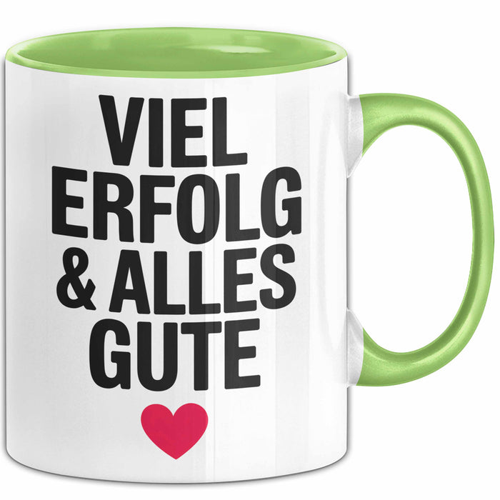 Büroarbeit Kollege Abschied Tasse Geschenk Lustige Geschenkidee Spruch Viel Erfolg Und Alles Gute Grün Trendation