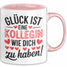 Bürokollege Tasse Geschenk Lustige Geschenkidee Spruch Glück Ist Eine Kollegin Wie Dich Zu Haben! Rosa Trendation