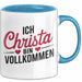 Christa Tasse Geschenk Ich Bin Vollkommen Christa Geschenkidee Geburtstag Blau Trendation