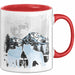 Wolf Tasse Geschenk Silhouetten Berglandschaft Vollmond Geschenkidee Rot Trendation